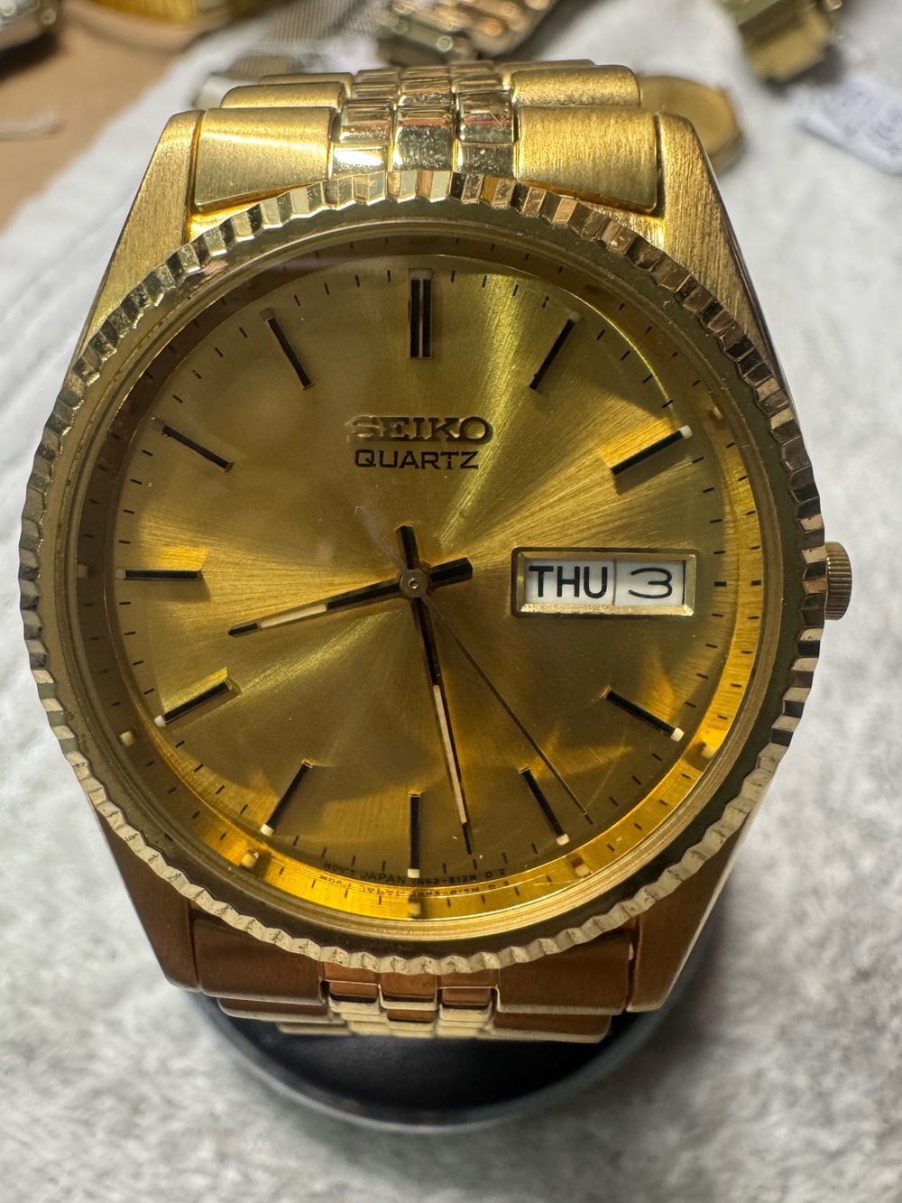 #207 Seiko Gold Tone Men's Quartz Watch with Day-Date